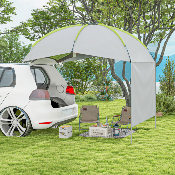 Outsunny Portable Rooftop Car Awning With Side Wall And Carry Bag