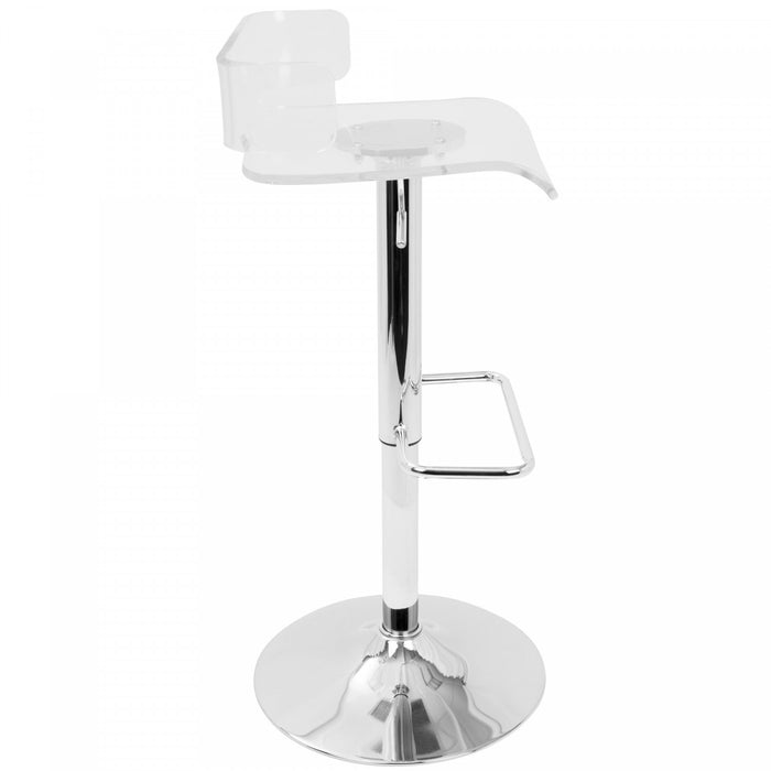 LumiSource Pride Contemporary Adjustable Barstool - Clear Acrylic