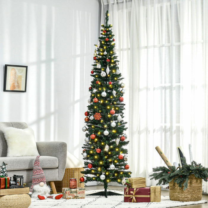 Homcom 7' Prelit Artificial Christmas Tree With Warm White Led Lights