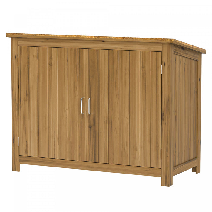 Outsunny Wooden Garden Shed Storage Cabinet With 2 Shelves And 2 Doors