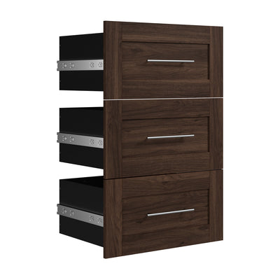 Bestar Pur 3-Drawer Set for Pur 25" Closet Organizer - Black Walnut|Ensemble de 3 tiroirs Pur de Bestar pour organisateur de garde-robe de 25 po - noyer noir