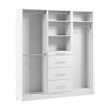 Bestar Florence 74\" Modular Reach-In Closet System with Rods and Storage - White