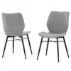 Rourke Taupe Diamond-Quilted Armless Accent Chair with Black Metal Legs (Set of 2)