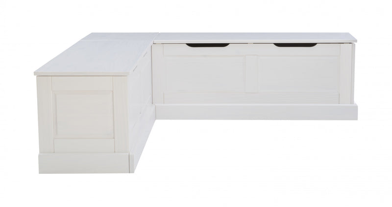 Tobin Backless Corner Nook Dining Bench - White