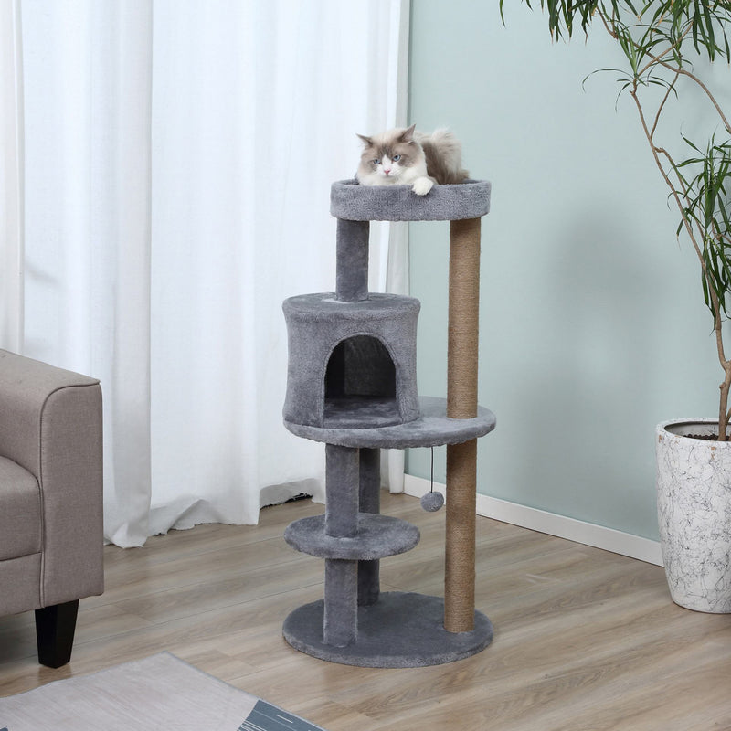 Pawhut 41 Inches Cat Tree, Multi-level Cat Tower With Condo, Cute