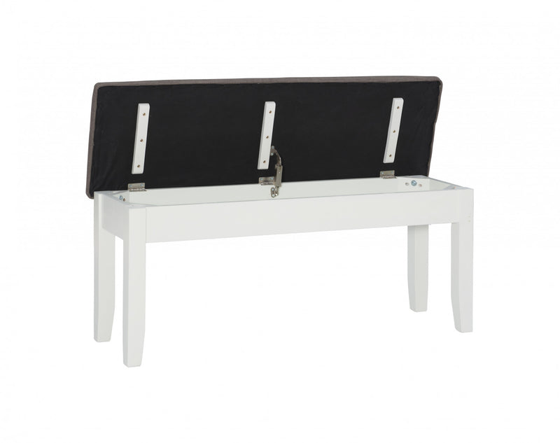 Jane Fabric Storage Dining Bench - Taupe