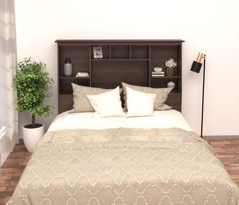 Full/Queen Tall Bookcase Headboard Espresso The Brick