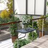 Outsunny Railing Table W/ Adjustable Height, Outdoor Hanging Table, Black