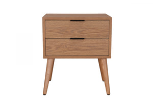 Flashby Nightstand With 2 Drawers, Faux Natural Wood