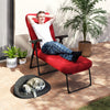 Outsunny Outdoor Lounge Chair W/ Cushion, Foldable Patio Chair, Wine Red