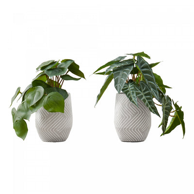 Alocasia 8" Artificial Plant - Set of 2|Plante artificielle Alocasia 8 po - ensemble de 2