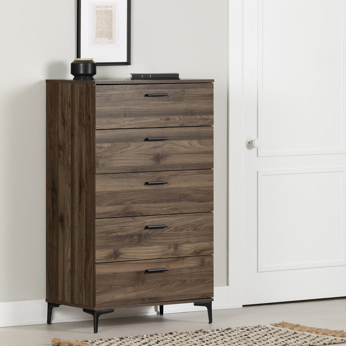 Musano 5-Drawer Chest - Natural Walnut