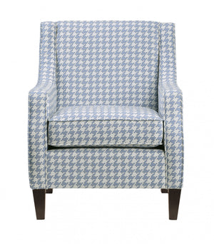 Beagle Accent Chair, Blue Pattern Fabric