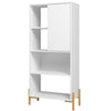 Manhattan Comfort Bowery Bookcase with 5 Shelves - White & Oak
