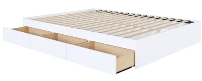 Nordika Queen Platform Bed - White | Grand lit plateforme Nordika - blanc | D08HI1G6
