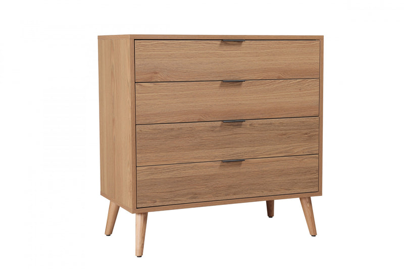 Flashby Chest With 4 Drawers, Faux Natural Wood