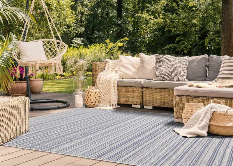 Cabana Textured Stripes Outdoor Area Rug - 7'10\" x 10'6\"