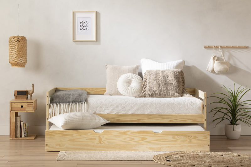 Sweedi Solid Wood Daybed With Trundle Bed Natural Wood - South Shore