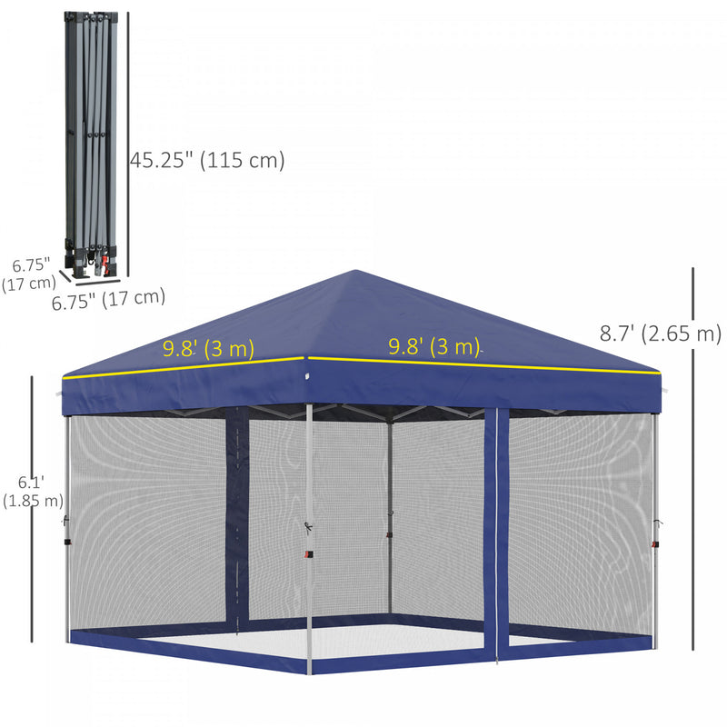 Outsunny 10' X 10' Pop-up Canopy Tent Outdoor Party Tent