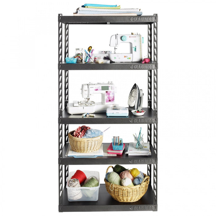 Gladiator 36\" Wide EZ Connect Rack with Five 18\" Deep Shelves - Hammered Granite