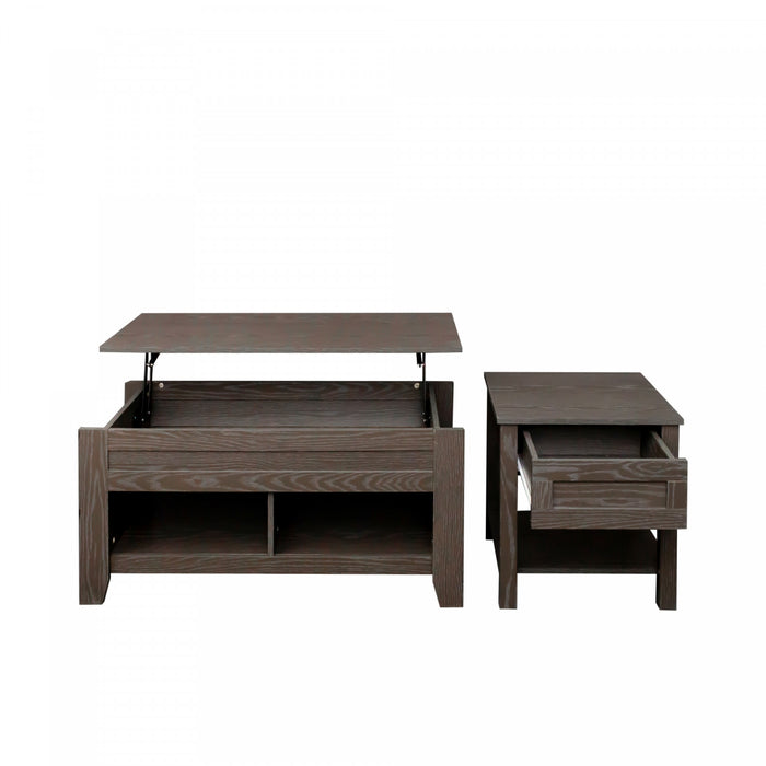 Strauss Lift-top Coffee & End Table Grey, Set Of 2 Occasional Table Package