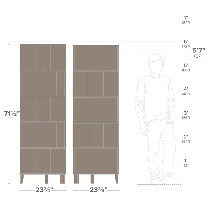 Prepac Nordik Corner Bookcase - Natural Oak