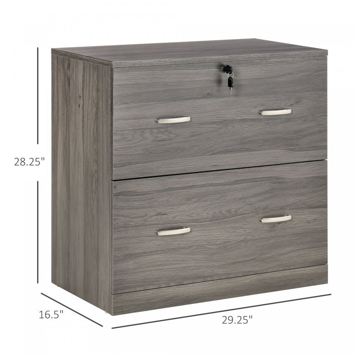 Vinsetto 2-drawer File Cabinet With Lock And Hanging Bar
