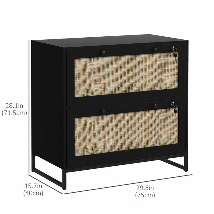 Vinsetto 2 Drawer File Cabinet With Locks For Letters, A4, Legal Size