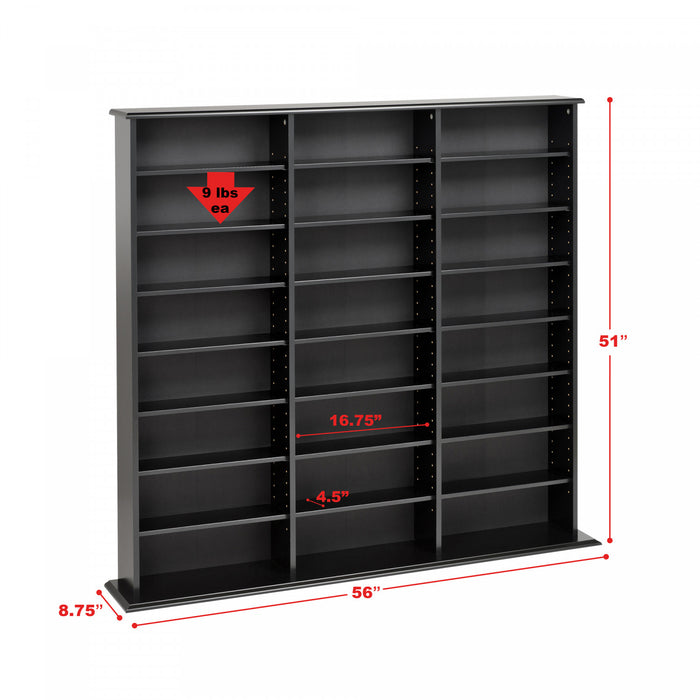 Triple Width Wall Storage - Black