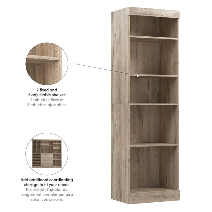 Bestar Pur 25 W Closet Organizer - Rustic Brown