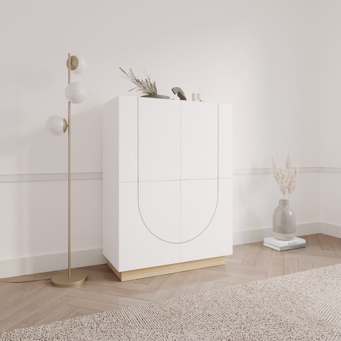 Nordika Nauraa High-Buffet Accent Cabinet - White