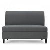 Haley Fabric Armless Loveseat With Hidden Storage And Wood Legs - Charcoal