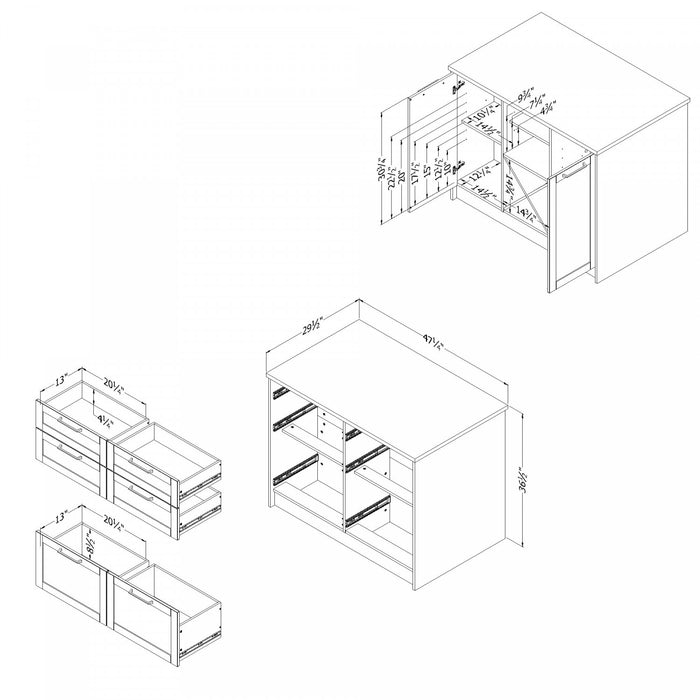 Toscano 6-drawer Kitchen Island With Doors And Wine Storage - White And Maple Nutmeg