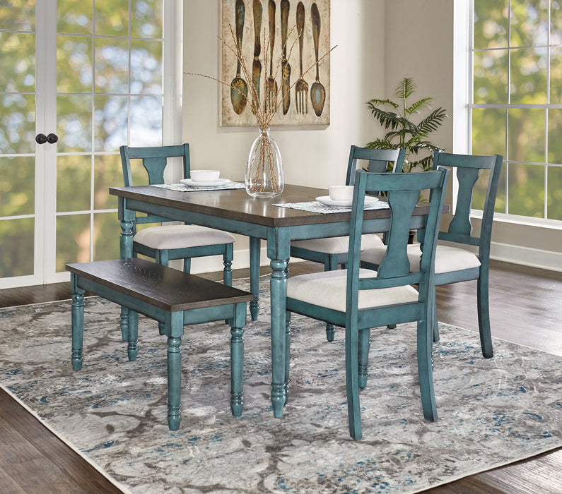 Willow Dining Bench - Teal