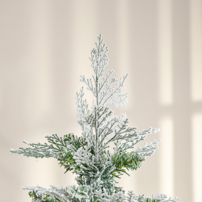 Homcom 6ft Snow Flocked Artificial Christmas Tree Cypress