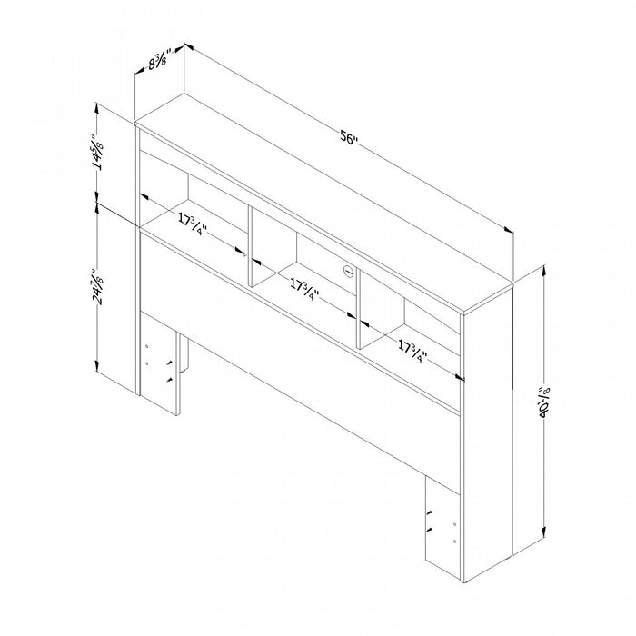 Step One Bookcase Headboard With Storage - Pure White