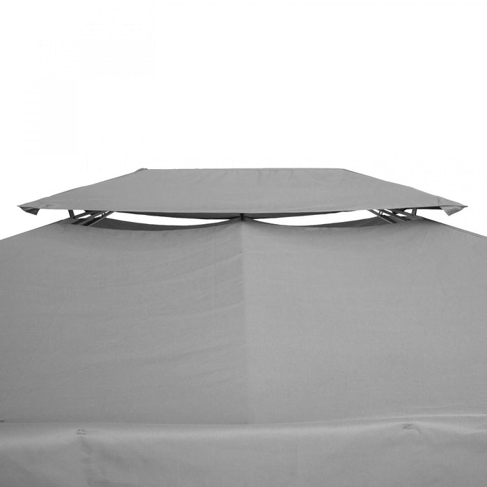 Outsunny 13.1' X 9.8' Gazebo Replacement Canopy 2 Tier Top Uv Cover Pavilion Garden Patio Outdoor, Light Grey (top Only)