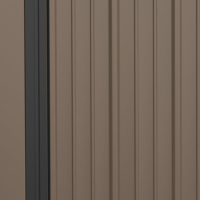 Outsunny 5' X 3' Outdoor Storage Shed, Steel Garden Shed With Single Lockable Door, Tool Storage House For Backyard, Patio, Lawn, Brown