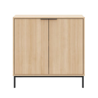 Nordika Slim 2-Door Storage Console Accent Cabinet - Natural Blonde Oak