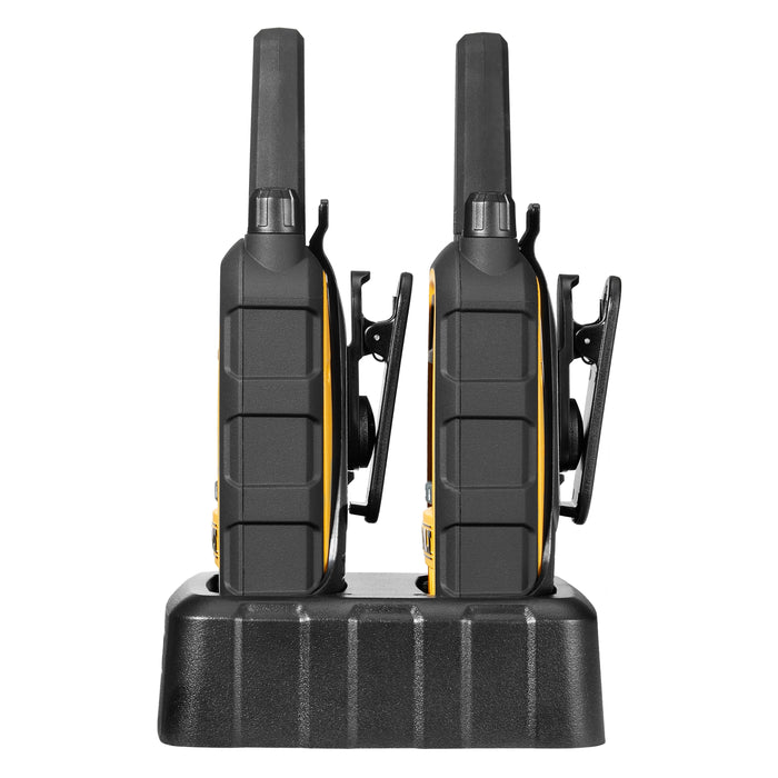 2 Dewalt DXFRS800 Work Site Walkie Talkies - 2 Watt, Heavy Duty, Long Range Indoor-Outdoor Two Way Radios + 22 Channel