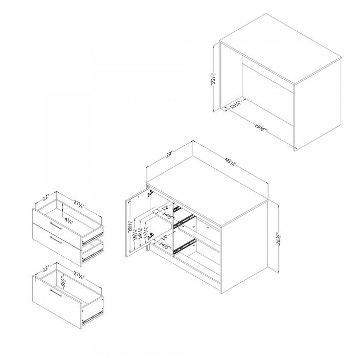 Myro Kitchen Island With Door And Drawers - White And Maple Nutmeg
