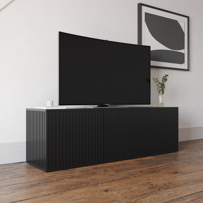Nordika Trelisse 60\" TV Stand with 3 Doors - Black