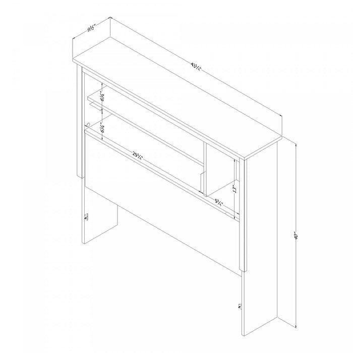 Tassio Bookcase Headboard - Nordik Oak