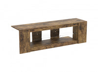 55” TV Stand With 2 Shelves And Tempered Glass - Brown Reclaimed Wood