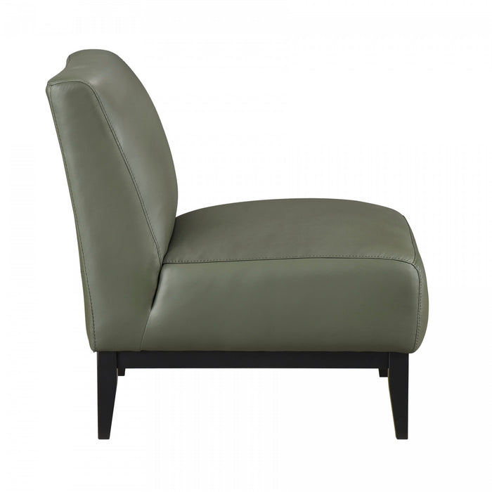 Murdock Accent Chair Green Leather