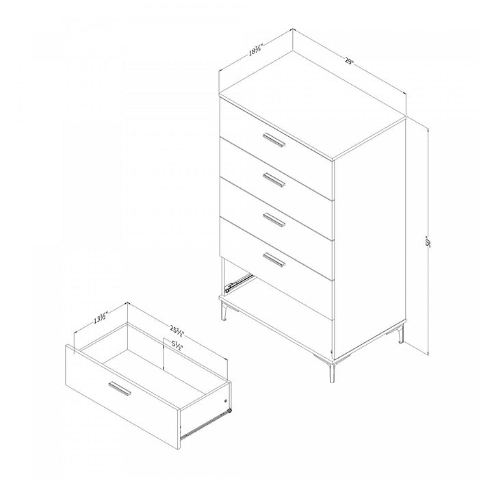 Musano 5-Drawer Chest - Natural Walnut