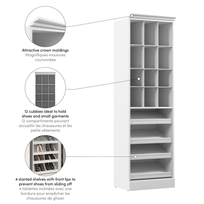 Bestar Versatile 25 W Closet Shoe Organizer - White