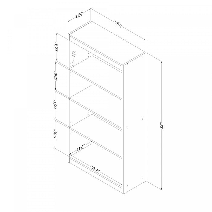 Axess 4-Shelf Bookcase - Pure White
