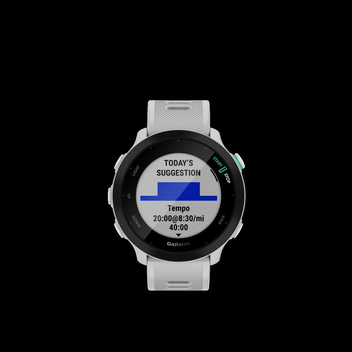 Garmin Forerunner® 55 Gps Running Smartwatch - Sports And Fitness Tracking, Water-resistant - White