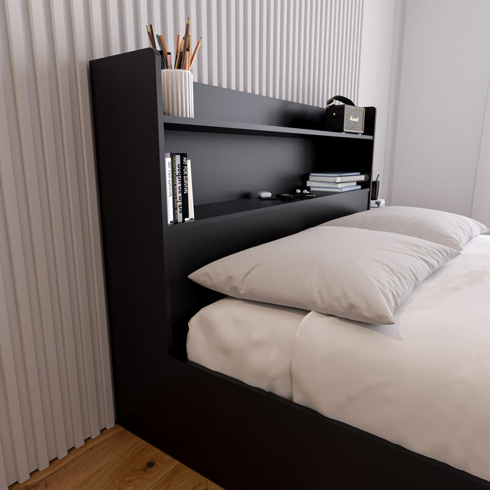 Nordika Hunter Bookcase Full Headboard - Black